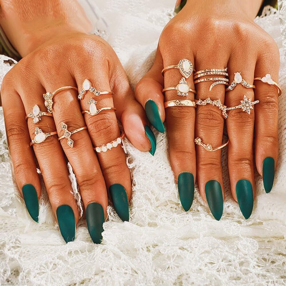 Gold Boho Ring Sets Stackable Knuckle Ring Vintag… - image 4